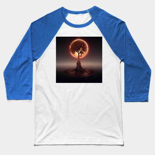 Yggdrasil World Tree of Life Baseball T-Shirt by Grassroots Green